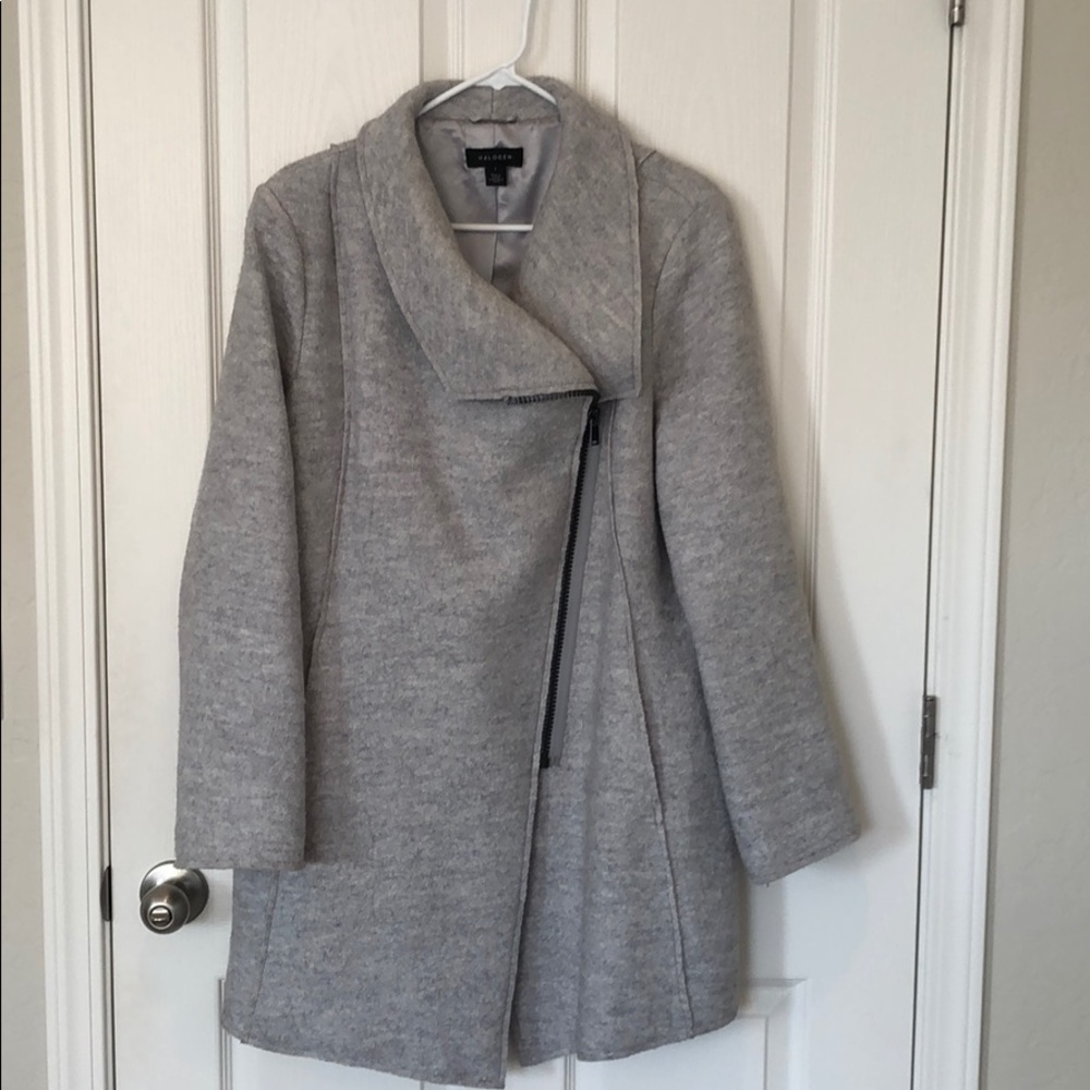 Halogen asymmetrical wool coat sz L